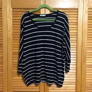 Striped Dolman Sleeved Shirt